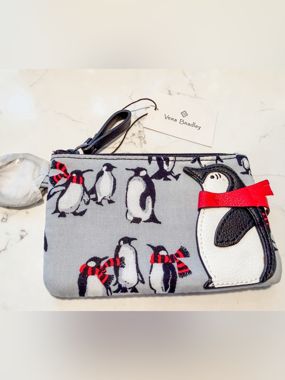 NWT Vera Bradley Novelty Zip ID Case in Playful Penguin Pattern
